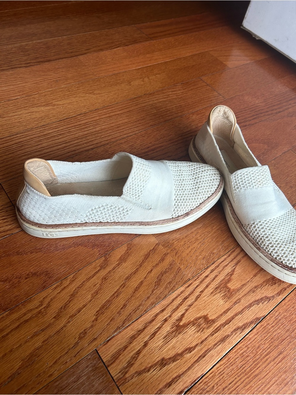 UGG Cream Knit Slip-On Loafers